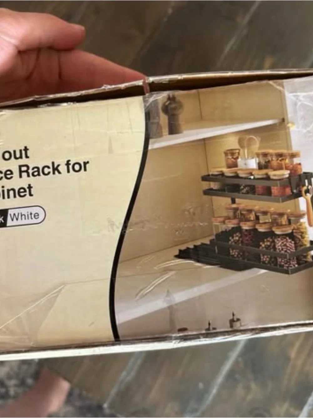 Modern Black Pull-Out Kitchen Pantry Organizer Shelf